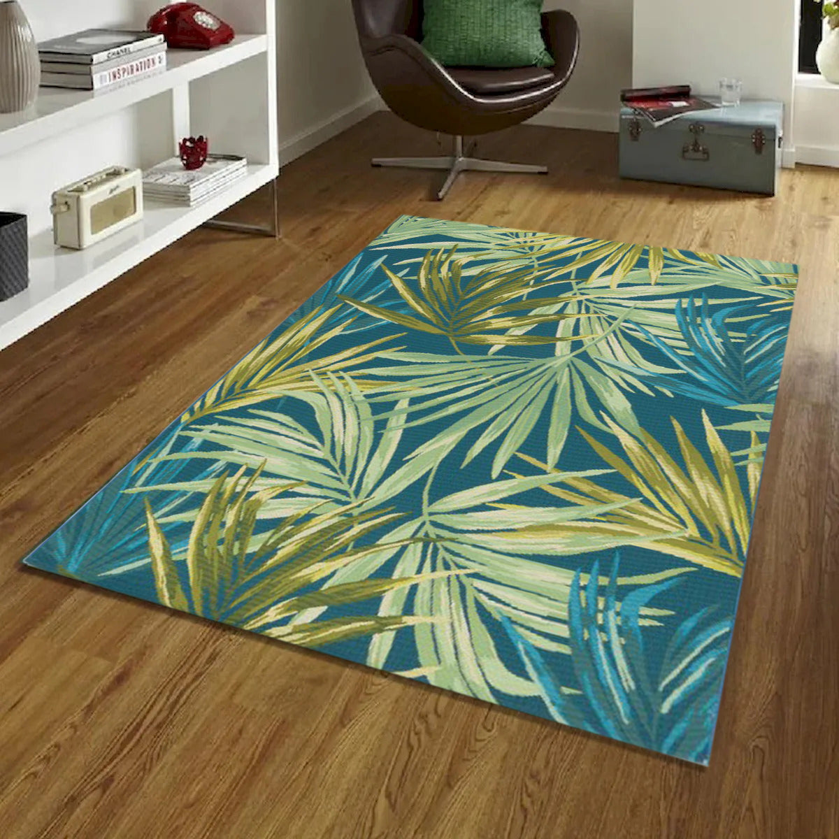 Eden Outdoor Tropical Leaves Rug