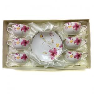 Set Of 6 Delicate Flowers Cup & Saucer