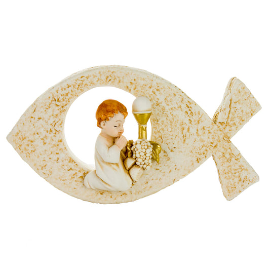 Holy Communion: Boy Ichthys Figurine