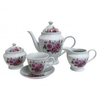 Set Of 15 Bouquet Of Flowers Tea Set