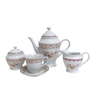 Set Of 15 Pink Garden Tea Set