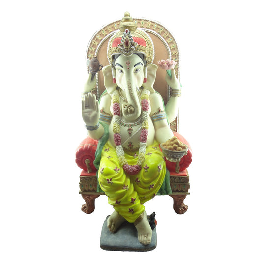 Ganesh On A Throne Statue