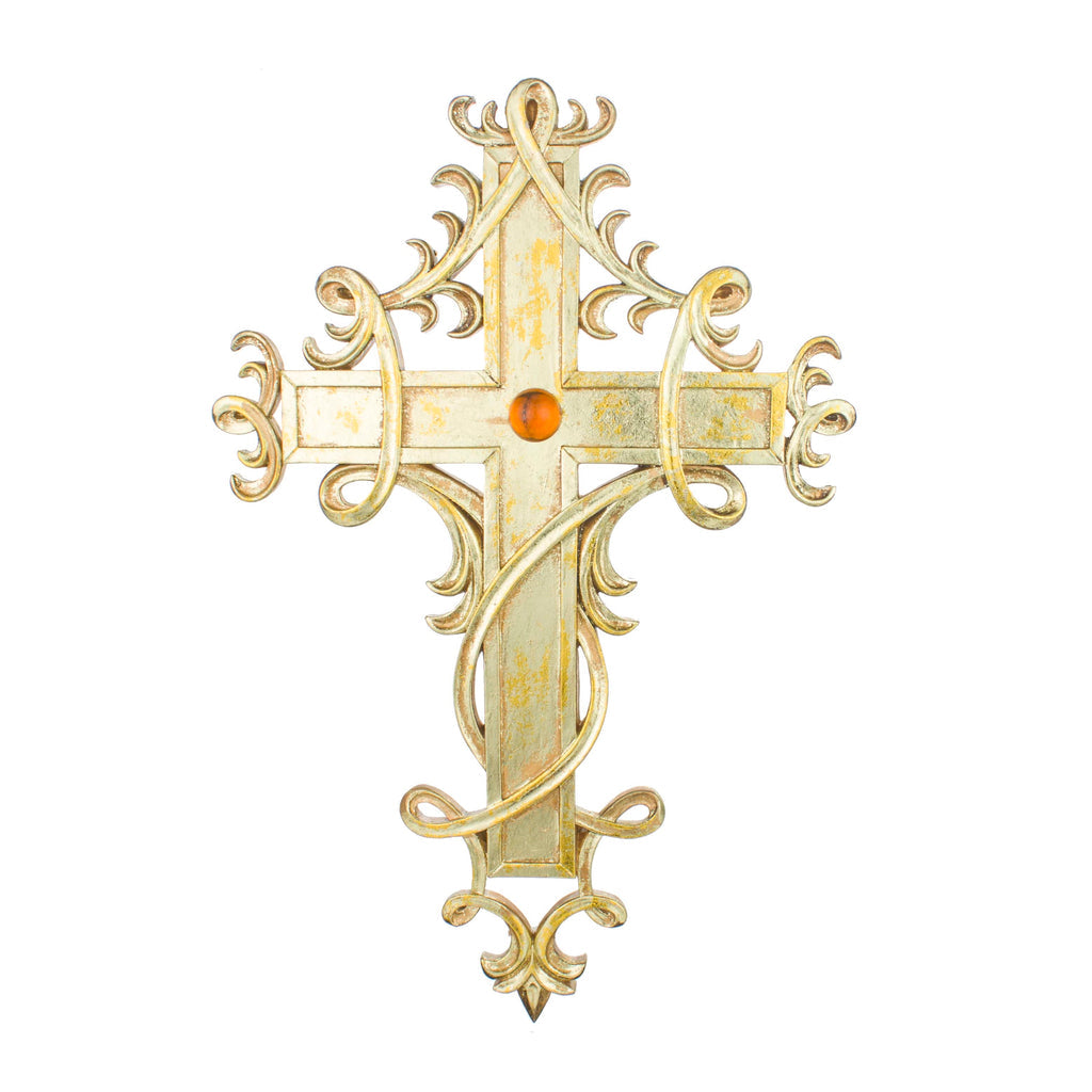 Gold Colored Cross Wall Decor