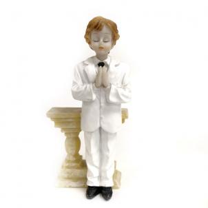 Praying Boy In A White Suite Figurine