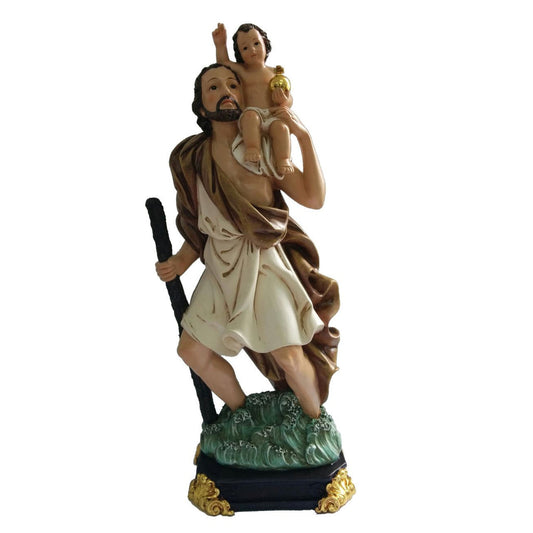 Saint Christopher And Child Figurine