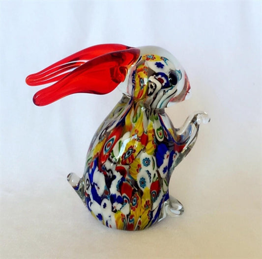 Multi-Color Bunny Glass Figurine