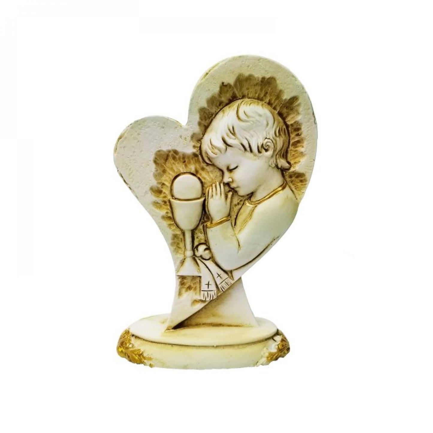 Heart Shaped Boy Holy Communion Figurine