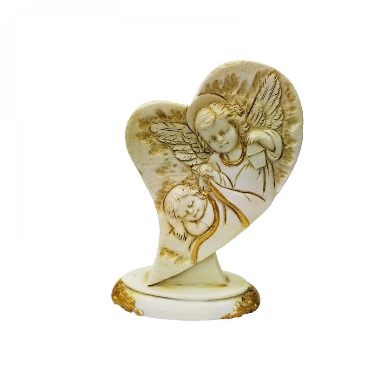 Heart Shaped Angel With Baby Figurine