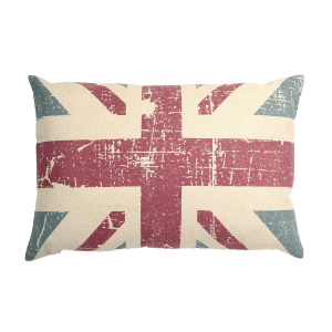 Vintage Look Uk Flag Pattern With Polyester Insert Lumbar Pillow