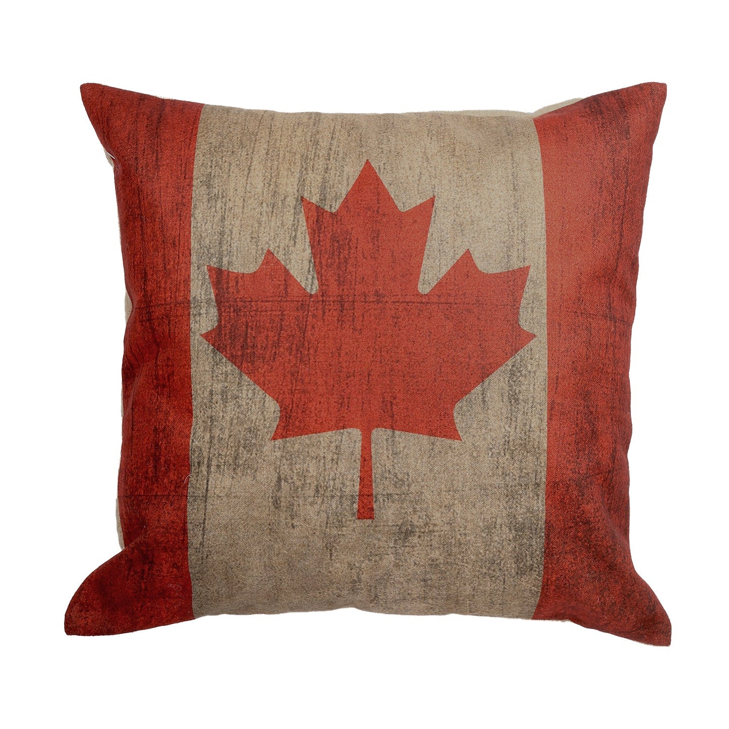 Vintage Look Canada Flag Pattern With Polyester Insert Pillow