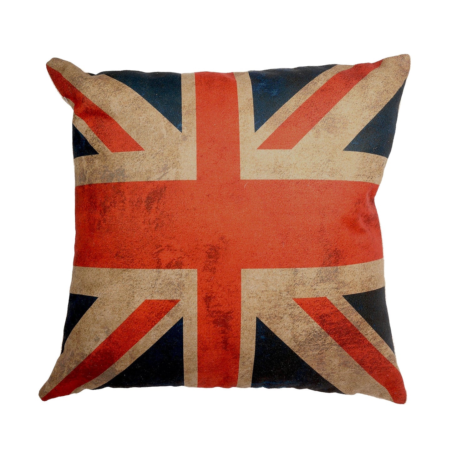 Vintage Look Uk Flag Pattern With Polyester Insert Pillow