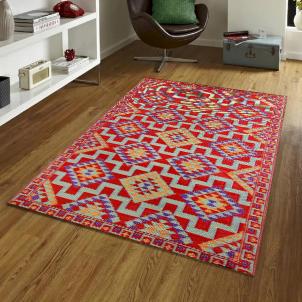 Fiesta Reversible Outdoor Plastic In Multi Color Geometric Pattern Rug