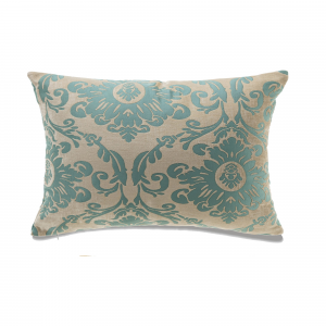 16 X 24 Inches Blue Pattern On Ivory Background With Feather Down Insert Pillow