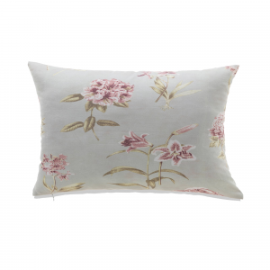 Pink Flowers On Light Blue Background With Feather Down Insert Pillow