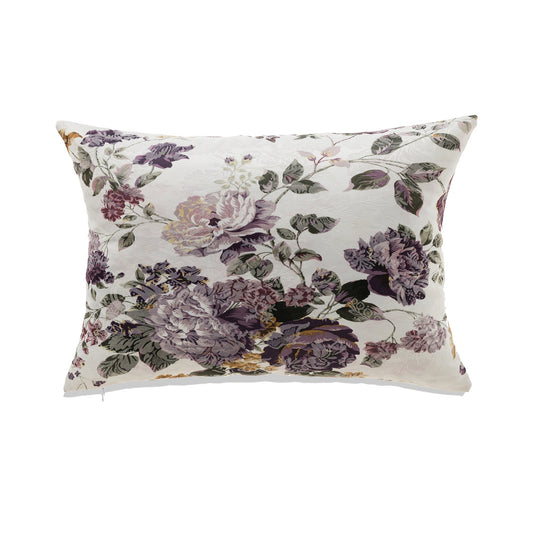 Purple Flowers On A White Background With Feather Down Insert Pillow