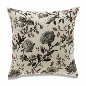 Gray Florals With Feather Insert Pillow