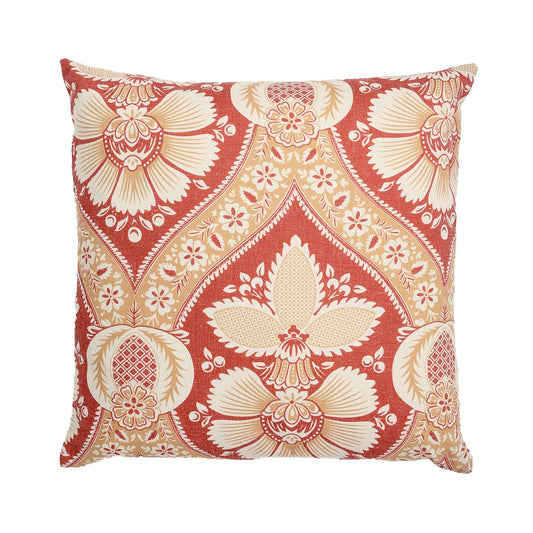 Brown Patterns On Orange With Feather Down Insert Pillow