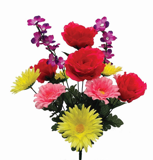 Roses, Gerbera Daisies Bouquet Artificial Flower