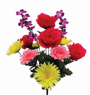 Roses, Gerbera Daisies Bouquet Artificial Flower