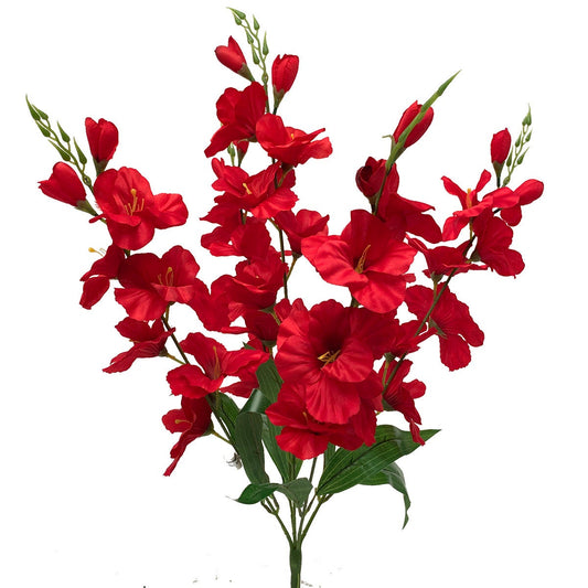 Red Gladiola Bush Artificial Flower