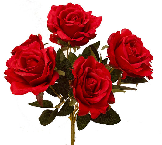 Red Ballerina Rose Bush Artificial Flower