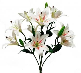 White Lily Bush Artificial Flower