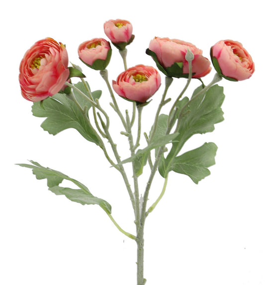 Salmon Pink Ranunculus Spray Artificial Flower
