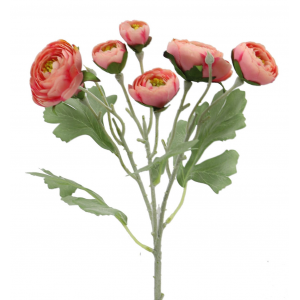 Salmon Pink Ranunculus Spray Artificial Flower