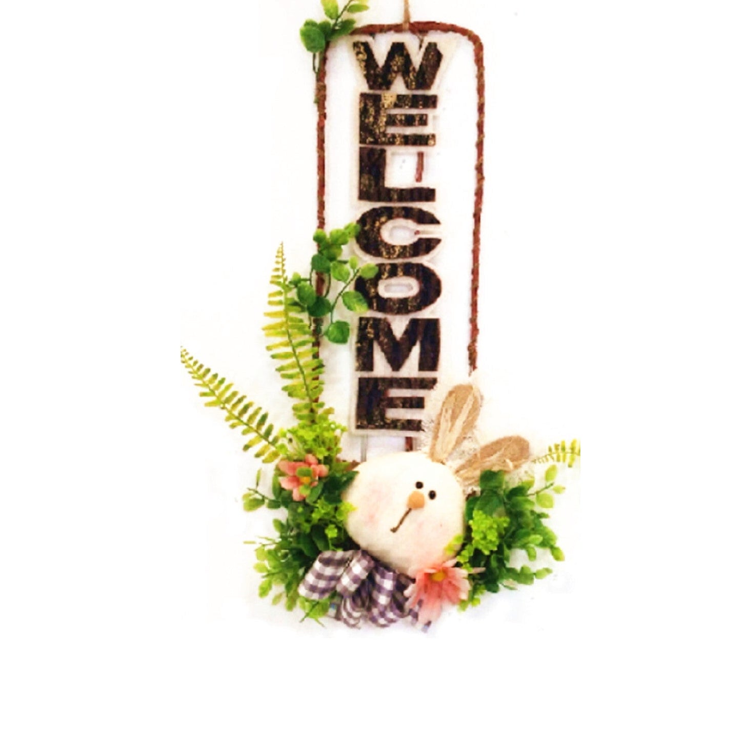 Welcome Hanging Bunny Sign