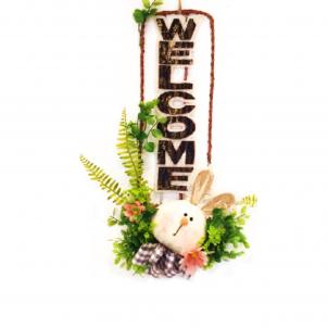 Welcome Hanging Bunny Sign