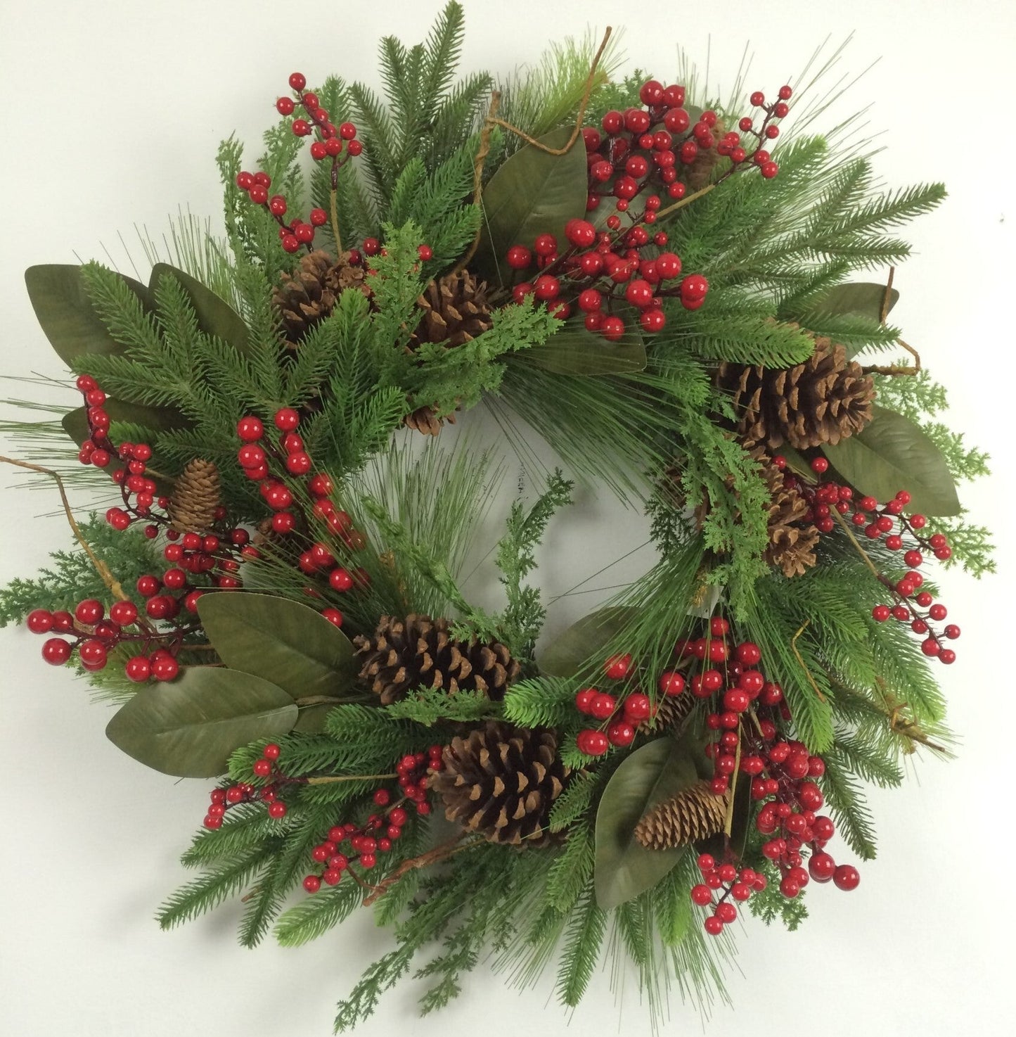 Pine Cones, Needles, Greens And Berries Wreath