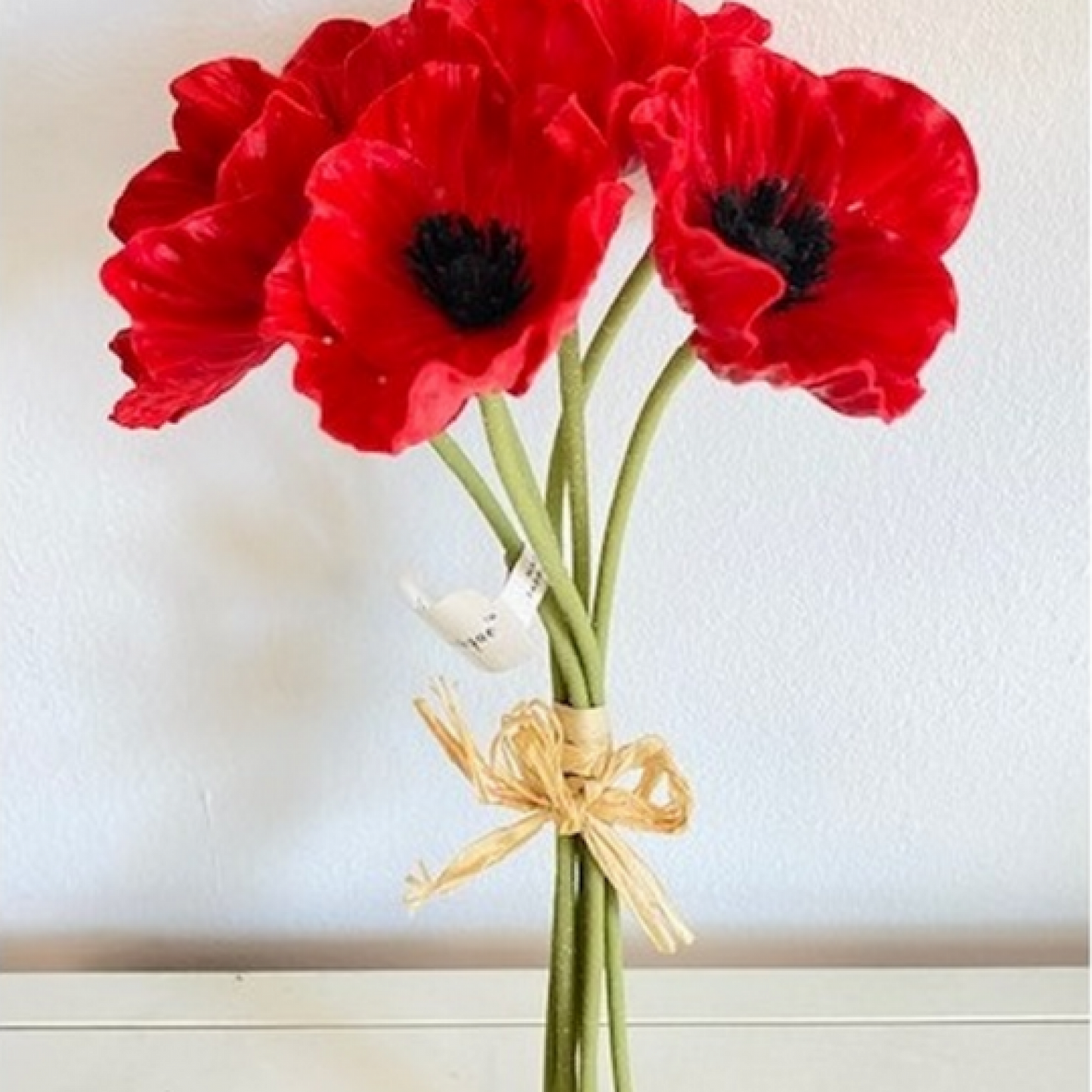 Set Of 6 Real Touch Poppy Bouquet Artificial Flower