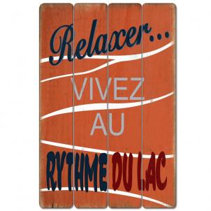 French Text-Relaxer Vivez Au Rythme Du Lac Sign