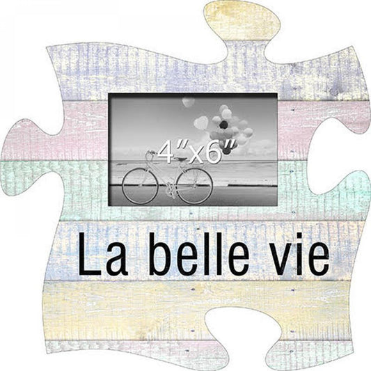 French Text-La Belle Vie Photo Frame