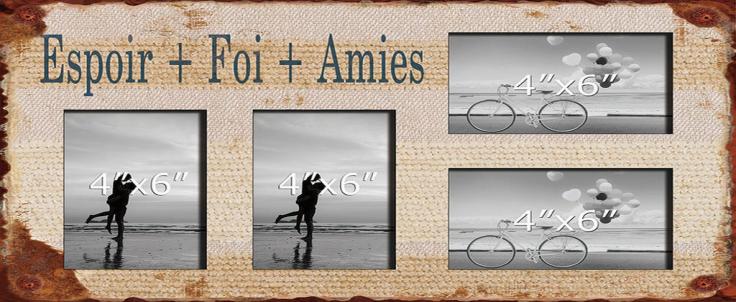 French Text- Espoir+Foi+Amies Photo Frame