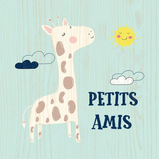 French Text- Petits Amis With Giraffe And Sun Sign