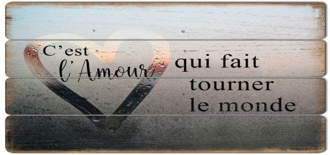 French Text- C'Est L'Amour Qui Fait Tourner Le Monde Sign