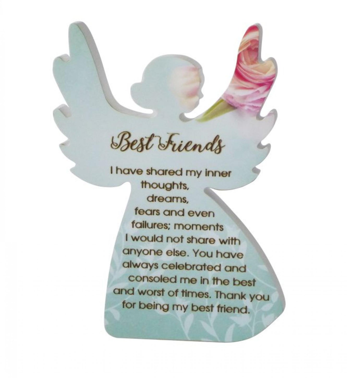 Angel Shape With Text-Best Friends Plaque