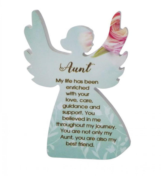 Angel Shape With Text-Aunt Plaque