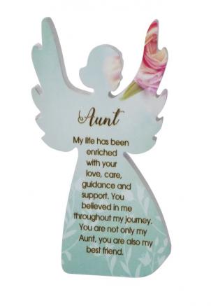 Angel Shape With Text-Aunt Plaque