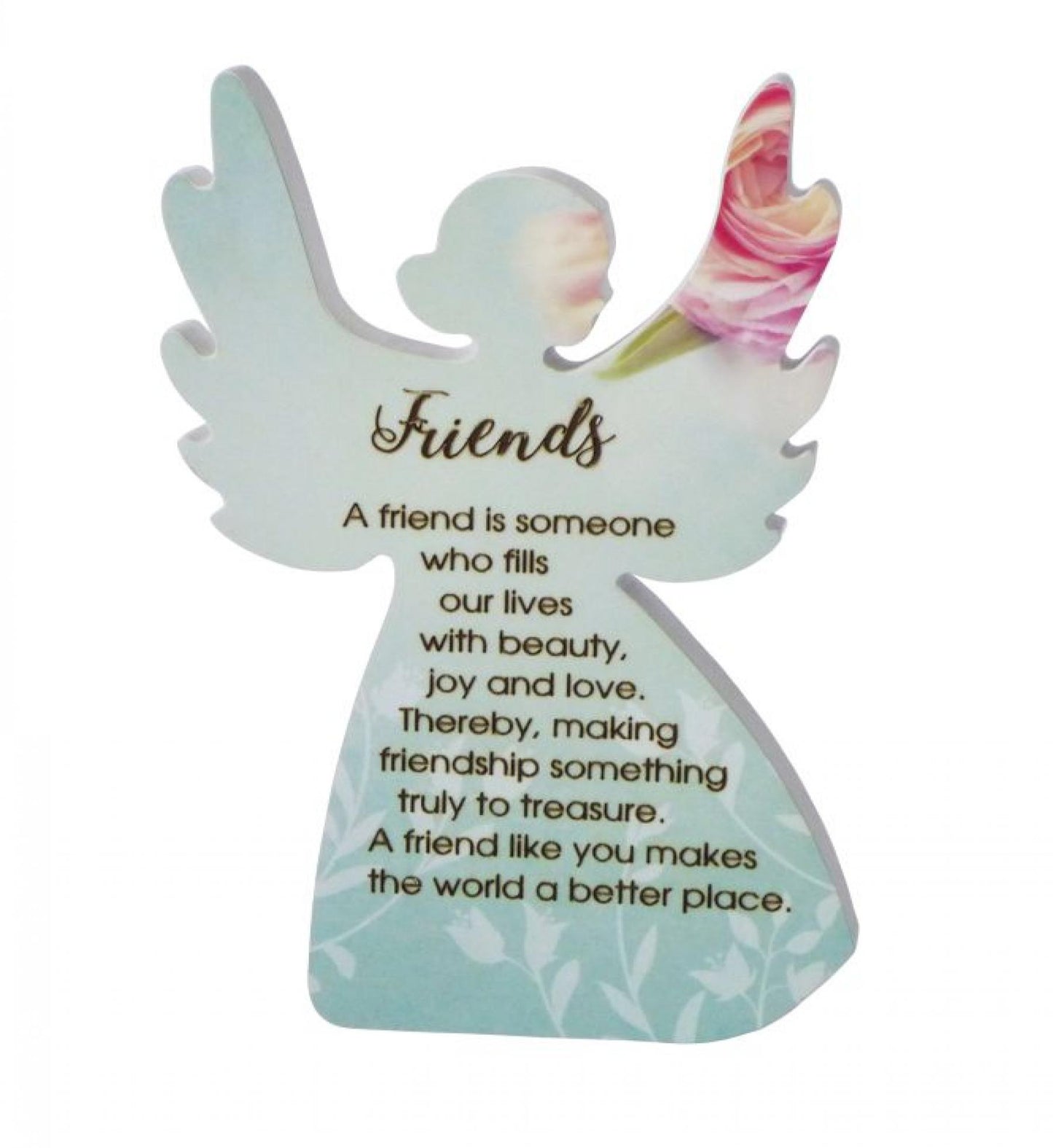 Angel Shape With Text-Friends Plaque