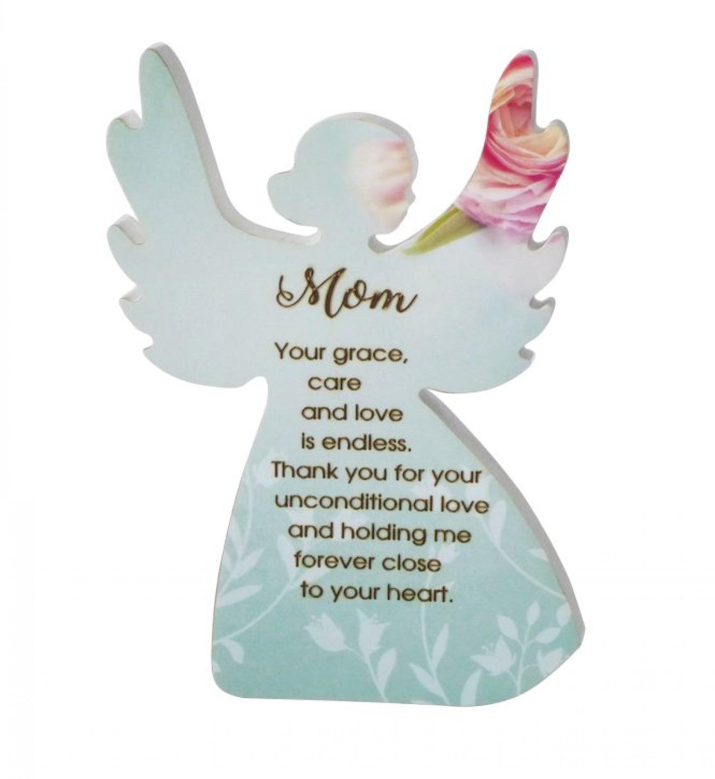 Angel Shape With Text-Mom Plaque