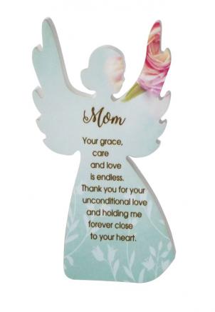 Angel Shape With Text-Mom Plaque