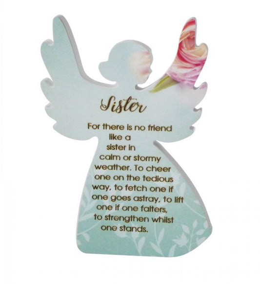 Angel Shape With Text-Sister Plaque