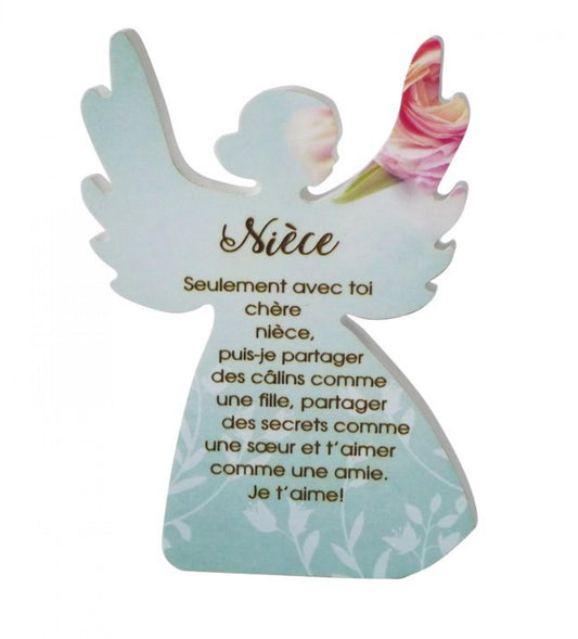 Angel With French Text- Nièce Figurine