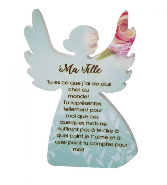 Angel With French Text- Ma Fille Figurine