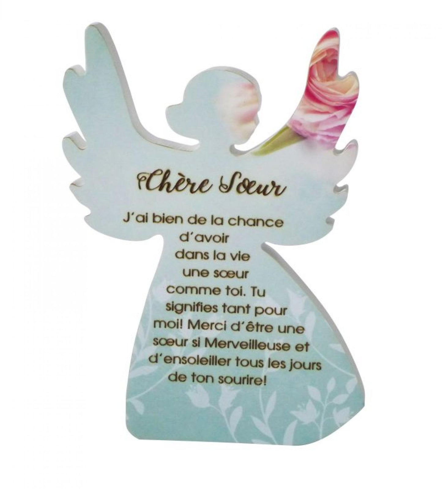 Angel With French Text- Chère Soeur Figurine