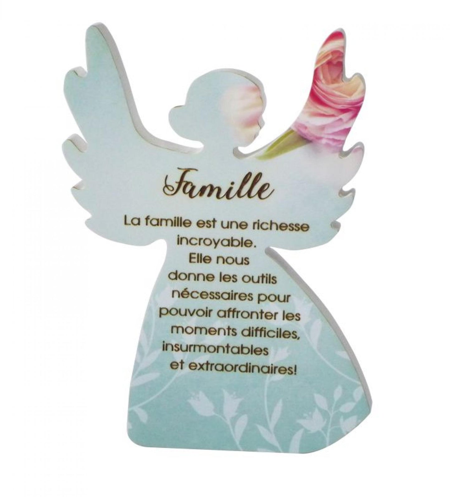 Angel With French Text- Famille Figurine