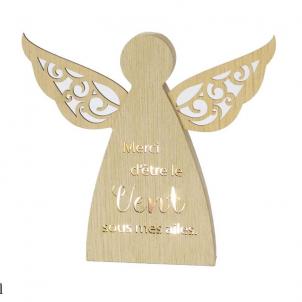 Led Lit Angel With French Text- Merci Figurine