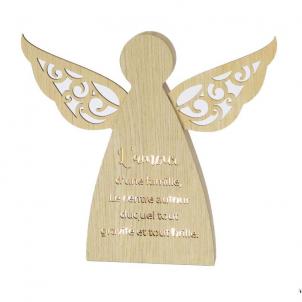 Led Lit Angel With French Text- Famille Figurine